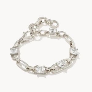 Kendra Scott Blair Silver Jewel Chain Bracelet in White Crystal